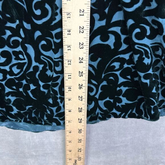 Cut Loose Blouse Womens S/M Blue Velvet Burnout‎ Floral Oversized Lagenlook USA - Picture 7 of 8